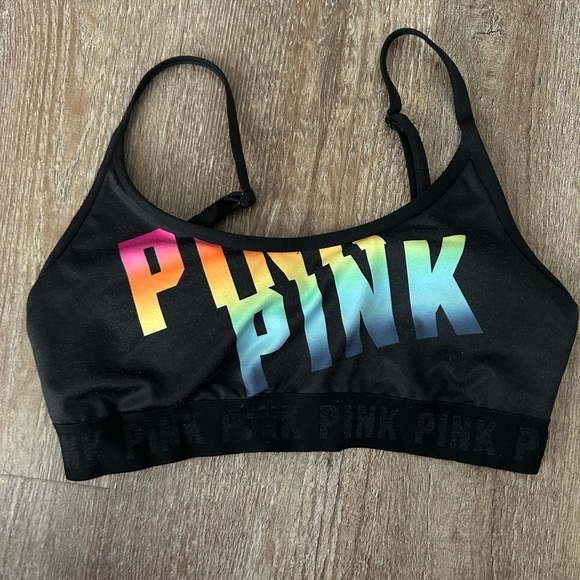 PINK Victoria's Secret Women's Black Sports Bra - Picture 1 of 3